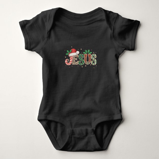 Jesus Christian Religious Saying Faith Bible Verse Baby Bodysuit (Front)