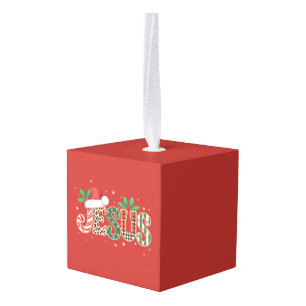 Jesus Christian Religious Saying Faith Bible Verse Cube Ornament
