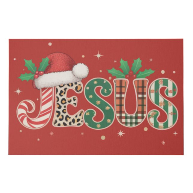 Jesus Christian Religious Saying Faith Bible Verse Faux Canvas Print (Front)