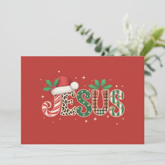 Jesus Christian Religious Saying Faith Bible Verse Holiday Card (Standing Front)