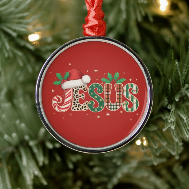Jesus Christian Religious Saying Faith Bible Verse Metal Ornament (Tree)
