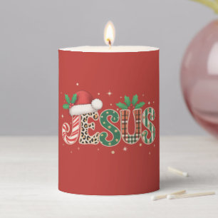 Jesus Christian Religious Saying Faith Bible Verse Pillar Candle