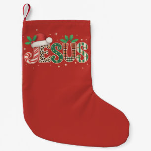 Jesus Christian Religious Saying Faith Bible Verse Small Christmas Stocking