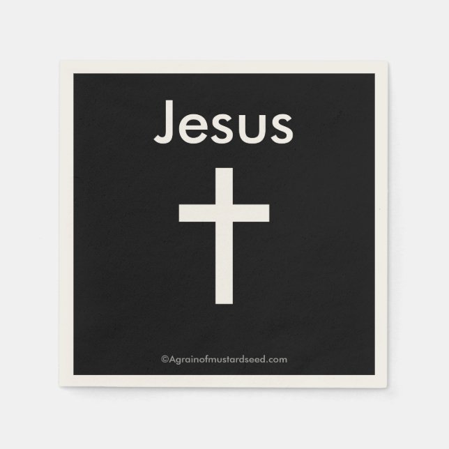 Jesus Christian Symbol Cross Paper Napkins (Front)
