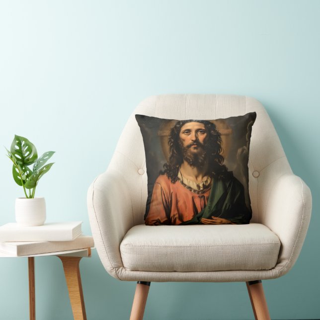 Jesus Christianity Reniassance Throw Pillow (Chair)