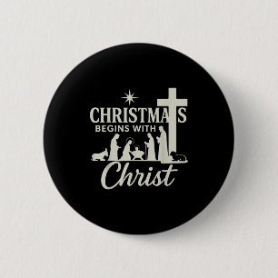 Jesus Christmas Begins With Christ Pjs Pajamas Tod Button