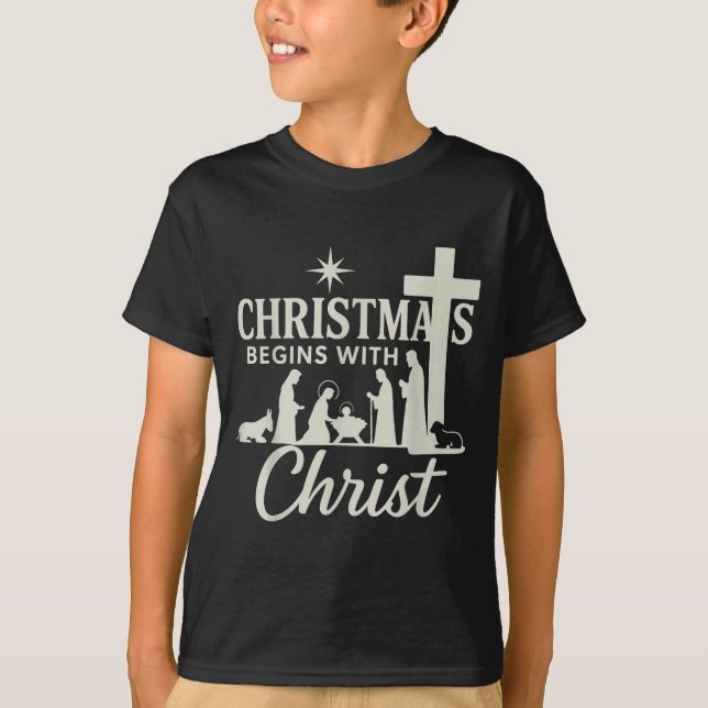 Jesus Christmas Begins With Christ Pjs Pajamas Tod T-Shirt (Front)