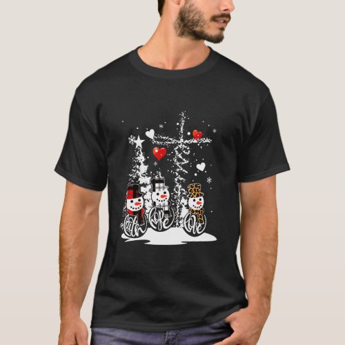 Jesus Christmas Season Faith Love Snowman Christia T_Shirt