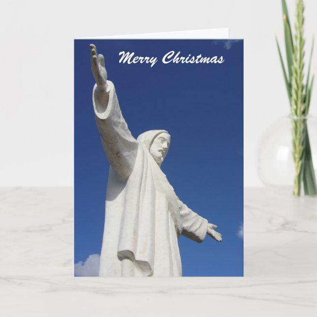 jesus christmas statue holiday card (Front)