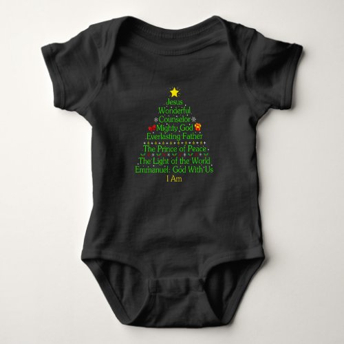 Jesus Christmas Tree Gift Jesus Lovers Catholic Baby Bodysuit