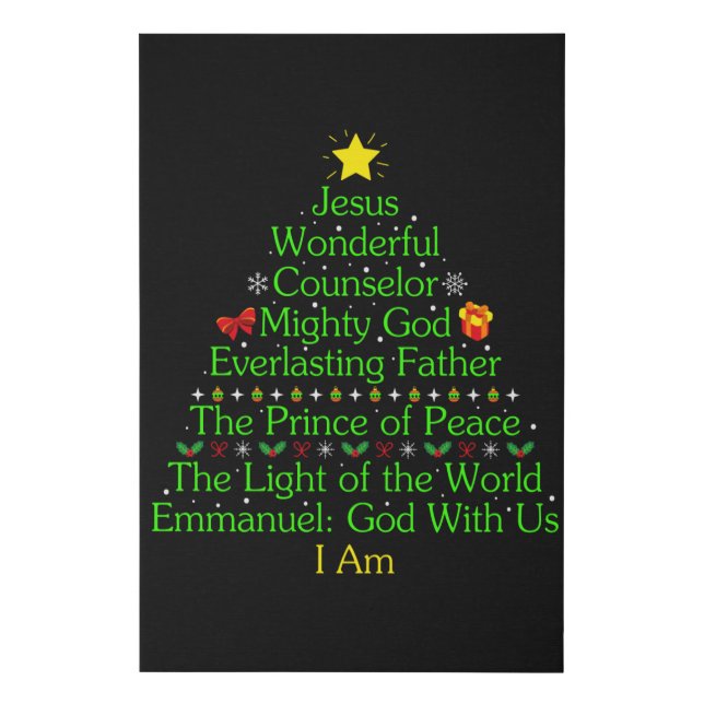 Jesus Christmas Tree Gift, Jesus Lovers, Catholic Faux Canvas Print (Front)