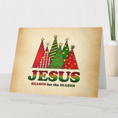 Jesus Christmas Trees Card