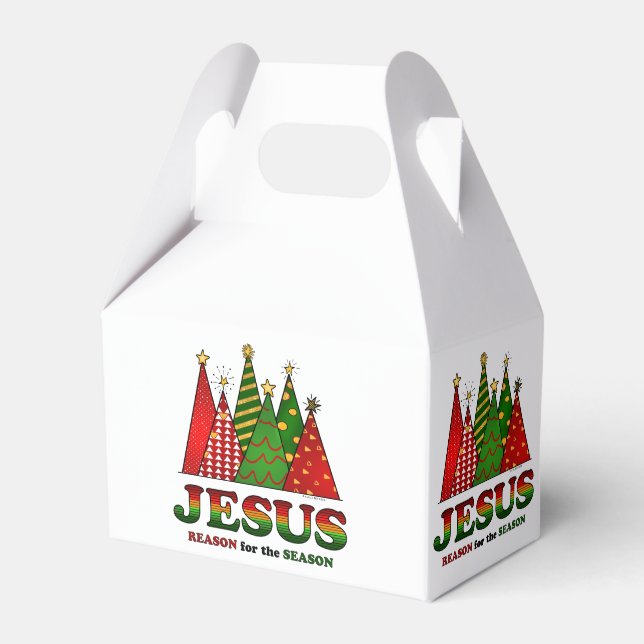 Jesus Christmas Trees Favor Boxes (Front Side)