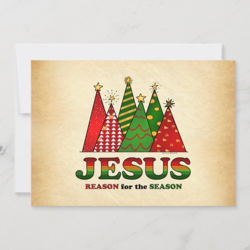 Jesus Christmas Trees Holiday Card