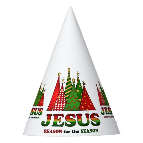 Jesus Christmas Trees Party Hat