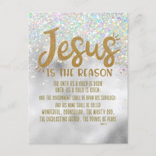 Jesus Christmas with Isaiah Bible Verse Holiday Postcard