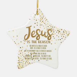 Jesus Christmas with Isaiah Scripture Ceramic Ornament