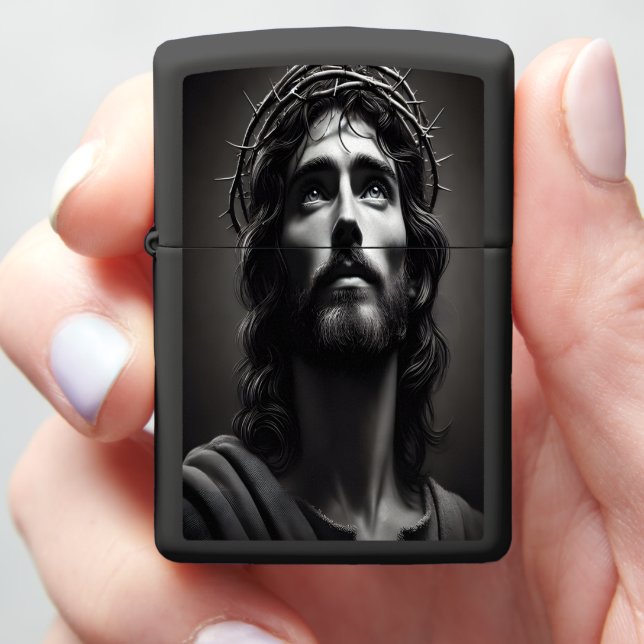 Jesus Christ's Gentle Gaze of Mercy Zippo Lighter (In Hand)