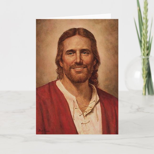 Jesus Christ's Loving Smile Holiday Card (Front)
