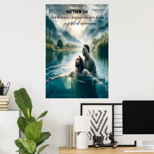 Jesus Christs Sacred Baptism Event Poster