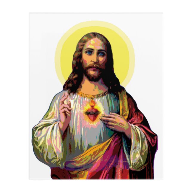 Jesus Christus in Pop Art Style Acrylic Print (Front)