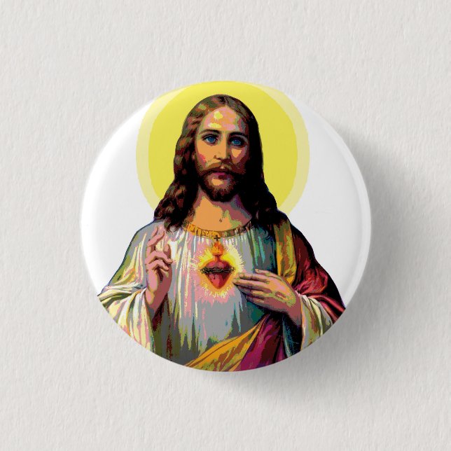 Jesus Christus in Pop Art Style  Button (Front)