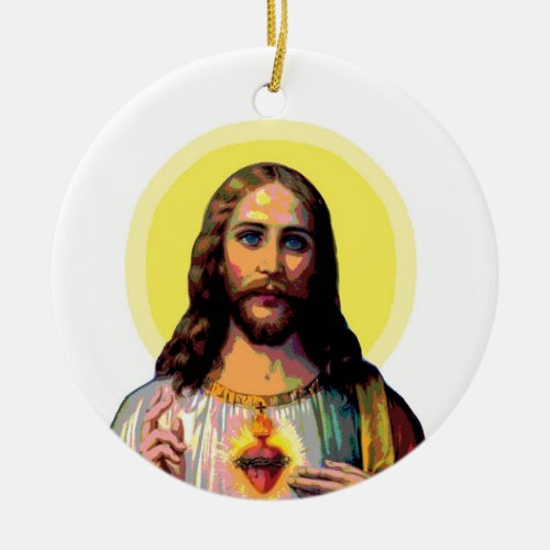 Jesus Christus in Pop Art Style   Ceramic Ornament