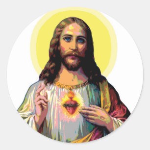 Jesus Christus in Pop Art Style Classic Round Sticker