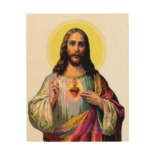 Jesus Christus in Pop Art Style Wood Art