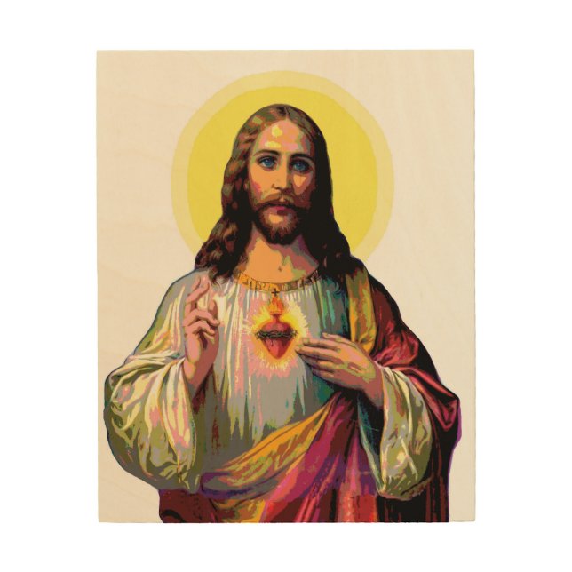 Jesus Christus in Pop Art Style Wood Art (Front)
