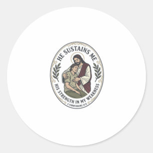 Jesus Chronic Illness Encouragement T-Shirt Inspir Classic Round Sticker