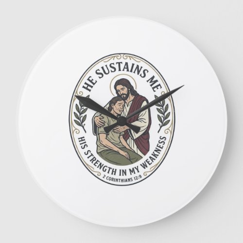 Jesus Chronic Illness Encouragement T-Shirt Inspir Large Clock