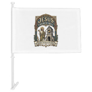 Jesus Church Bell Jesus Church Bell Christian Fait Car Flag