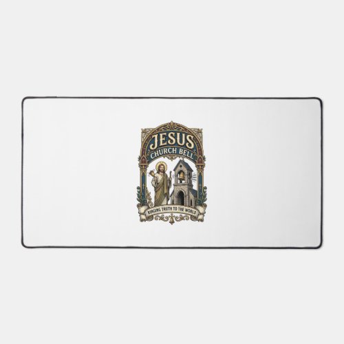 Jesus Church Bell Jesus Church Bell Christian Fait Desk Mat