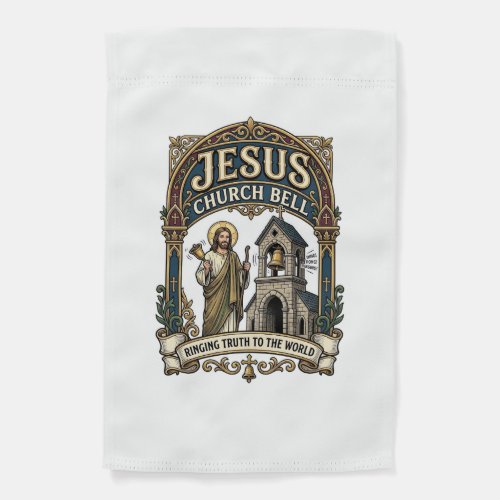 Jesus Church Bell Jesus Church Bell Christian Fait Garden Flag