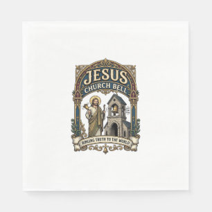 Jesus Church Bell Jesus Church Bell Christian Fait Napkins
