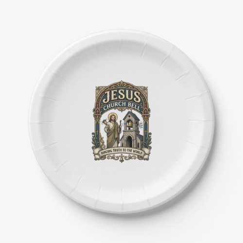 Jesus Church Bell Jesus Church Bell Christian Fait Paper Plates