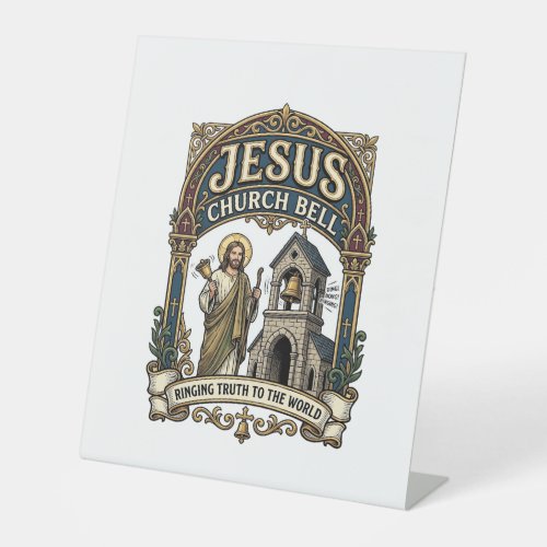Jesus Church Bell Jesus Church Bell Christian Fait Pedestal Sign