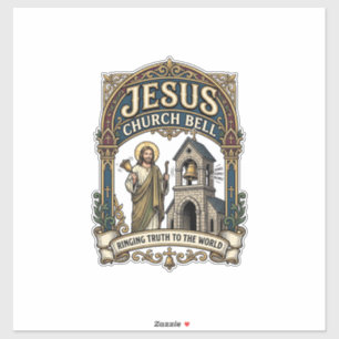 Jesus Church Bell Jesus Church Bell Christian Fait Sticker