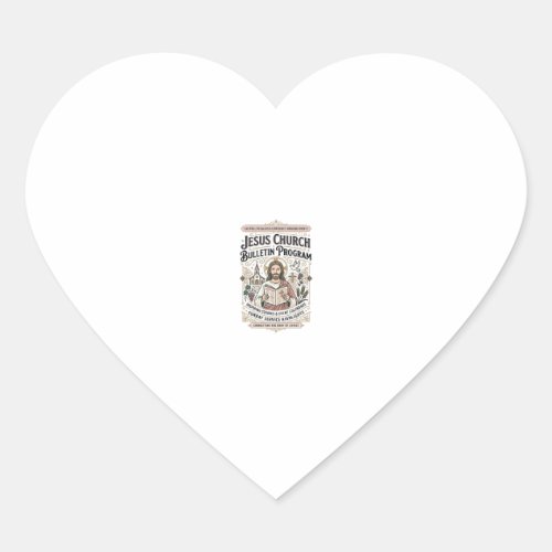 Jesus Church Bulletin Program Jesus Church Bulleti Heart Sticker