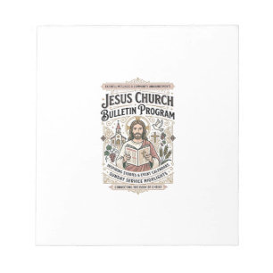 Jesus Church Bulletin Program Jesus Church Bulleti Notepad