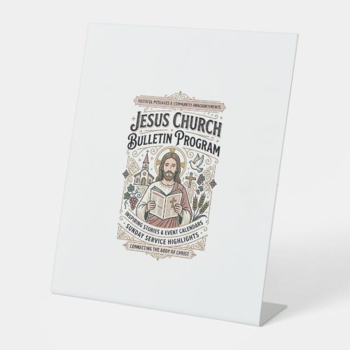 Jesus Church Bulletin Program Jesus Church Bulleti Pedestal Sign