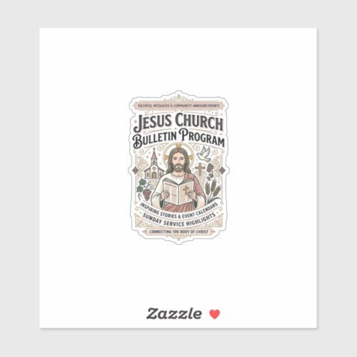 Jesus Church Bulletin Program Jesus Church Bulleti Sticker