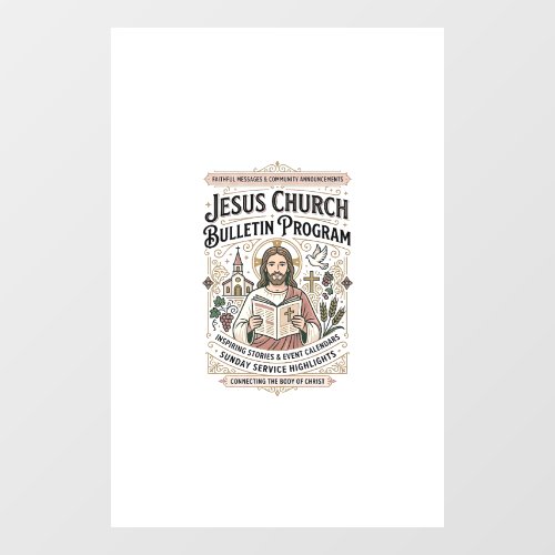 Jesus Church Bulletin Program Jesus Church Bulleti Window Cling