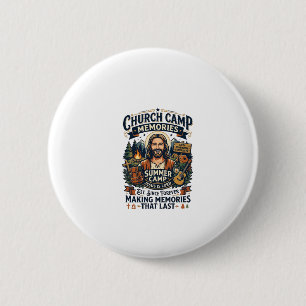 Jesus Church Camp VBS Nostalgia Shirt Faith Based Button