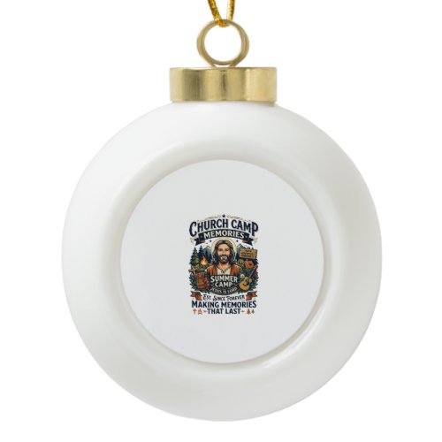 Jesus Church Camp VBS Nostalgia Shirt Faith Based  Ceramic Ball Christmas Ornament