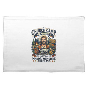 Jesus Church Camp VBS Nostalgia Shirt Faith Based Cloth Placemat