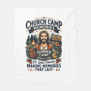 Jesus Church Camp VBS Nostalgia Shirt Faith Based Fleece Blanket