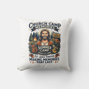Jesus Church Camp VBS Nostalgia Shirt Faith Based  Throw Pillow