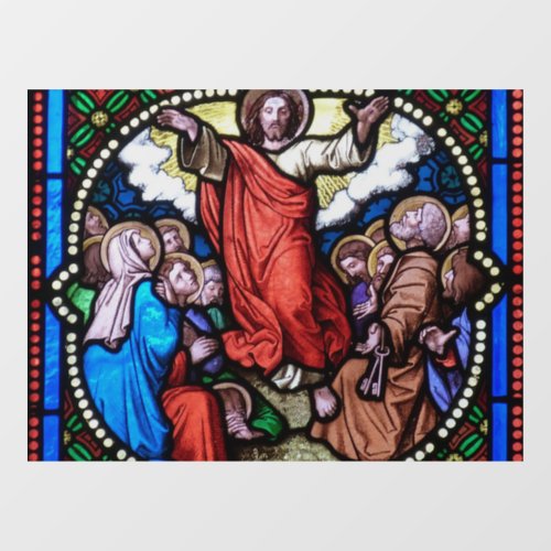 JESUS CHURCH STAINED GLASS  WINDOW CLING